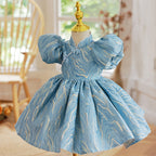 Babykleid für Mädchen, Kleinkinder, Sommerkleid, Festkleid mit Puffärmeln, Kommunionskleid, Prinzessinnenkleid 