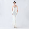 New waist fish bone shaping positioning flower beads live streaming host sexy bead suspender evening dress