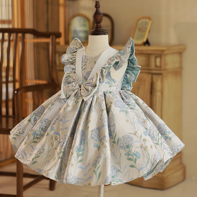 Kleid für Mädchen, Blumenmädchen, Kommunion, Hochzeit, festlich, mit Schleife, flauschig, Prinzessinnenkleid 