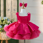 Elegante vestido de primera comunión para niña, vestidos para desfiles de cumpleaños para niñas pequeñas 