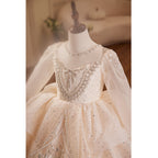 Vestido de niña de las flores para comunión, princesa, lentejuelas, pastel, vestido de lujo 