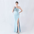 Craft hot diamond lace high-end foreign trade satin evening dress