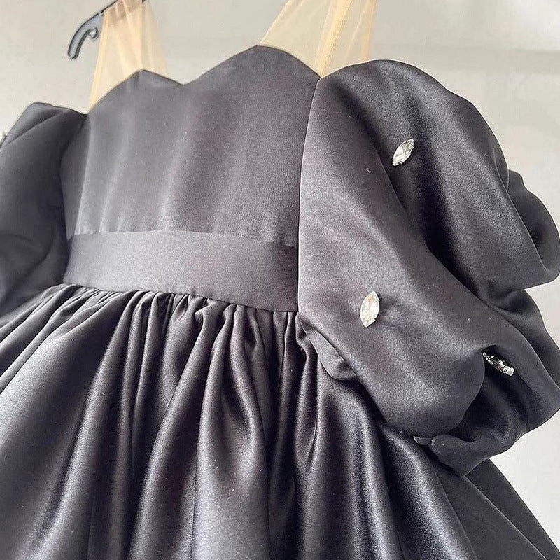 Lindo vestido de bautizo para niña, vestido de princesa para primera comunión y desfile de niñas pequeñas. 