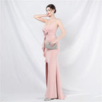 New bridesmaids welcome dinner off-the-shoulder tube top long evening dress