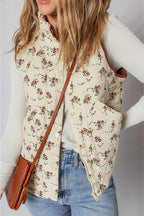 Romantic Floral Color Block Vest