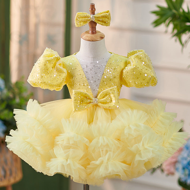 Mädchen-Weihnachtskleid, süßes Baby-Mädchen-Kleid mit Pailletten, festliches Kleid für Kleinkinder, Geburtstags- oder Kommunionskleid 