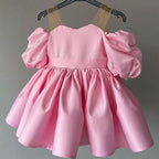 Lindo vestido de bautizo para niña, vestido de princesa para primera comunión y desfile de niñas pequeñas. 