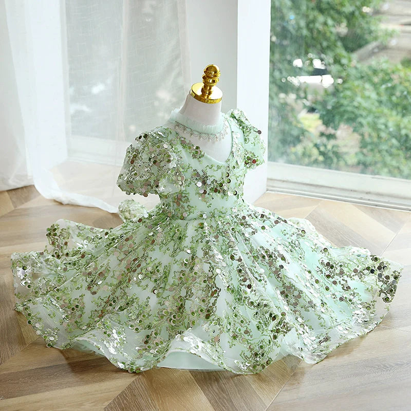 Niedliches Paillettenkleid für Babys und Kleinkinder – Weihnachtskleid, Festkleid für Kleinkinder, Kommunionkleid, Prinzessinnenkleid 