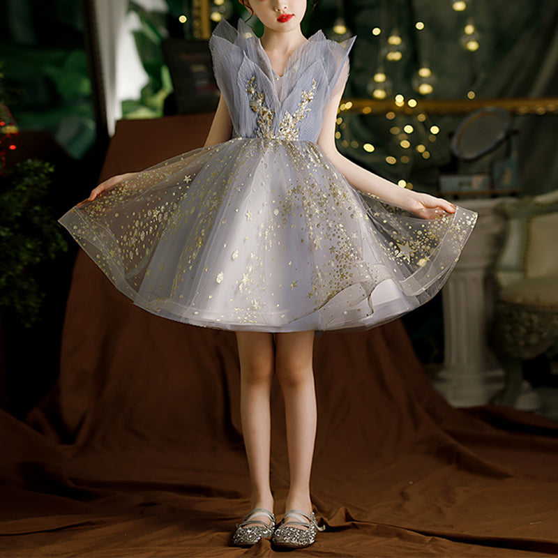 Ballkleider für Kleinkinder, Mädchen, elegant, festlich, Pailletten, Prinzessinnenkleid 