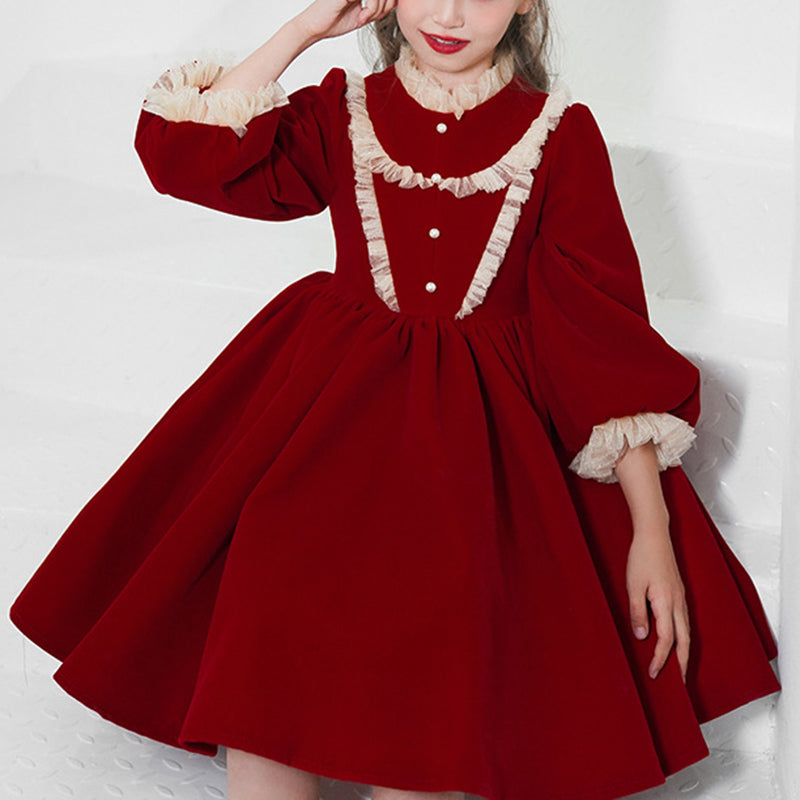 Vestido de niña pequeña elegante de satén princesa fiesta formal comunión desfile vestido 