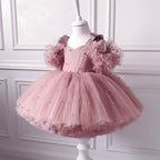 Bonito vestido de primera comunión para niñas, vestido de princesa para fiesta de cumpleaños infantil. 