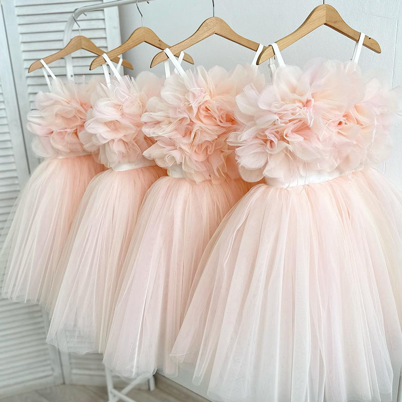 Niedliches Baby-Mädchen-Kleidchen, bauschig, Erstkommunionkleid, Kleinkind-Geburtstagskleid, Prinzessinnenkleid 