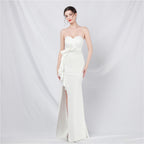 New bridesmaids welcome dinner off-the-shoulder tube top long evening dress