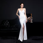 Bridal long suspender thank you banquet slim fishtail skirt wedding car model exhibition dress