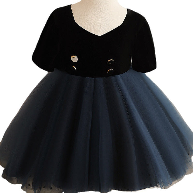 Kommunionkleid für Mädchen, elegantes schwarzes Sommerkleid für Mädchen, festlicher Anlass, Prinzessinnenkleid 