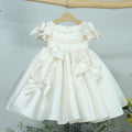 Vestidos de primera comunión con lazo blanco para niñas pequeñas, vestido de fiesta para niñas pequeñas 