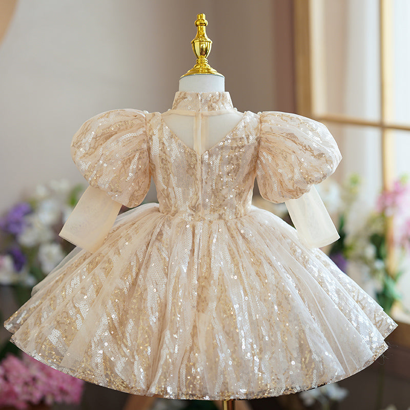 Vestidos de fiesta para niñas pequeñas, para comunión, lentejuelas, boda, cumpleaños, fiesta, princesa 