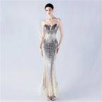 New dress positioning flower bead sheet craft bead suspender evening dress