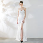 Evening dress host evening dress night show long fishtail suspender dress banquet car model long dress