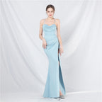 Court fish bone vest waist heavy industry craftsmanship beaded tube top sling high-end evening dress