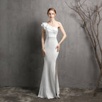 Evening dress women's new banquet elegant and dignified atmosphere pink long sexy and thin fish tail