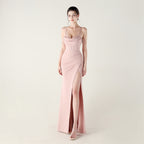 New evening dress, heavy industry beads, fish bone styling straps, waist fish tail, sexy banquet evening dress