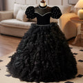 Vestido elegante de primera comunión para niñas, vestido de fiesta de cumpleaños esponjoso para concurso de belleza 