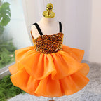 Cute Toddler Communion Dress Fluffy Girls Princess Birthday Dress