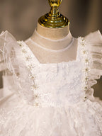 Vestidos de niña de las flores Vestido de princesa formal elegante con volantes y abullonado Vestido de primera comunión 