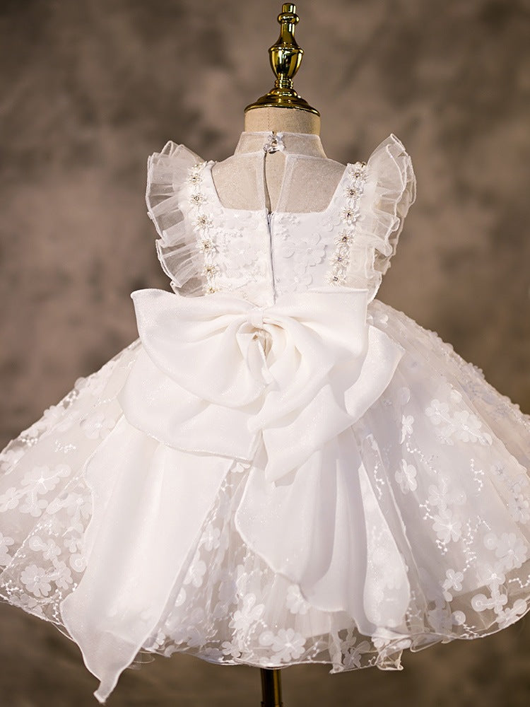 Vestidos de niña de las flores Vestido de princesa formal elegante con volantes y abullonado Vestido de primera comunión 