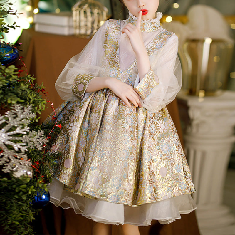 Vestido de niña de las flores para comunión, retro, con flores, estilo princesa, para fiesta de cumpleaños 