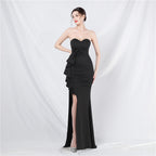 New bridesmaids welcome dinner off-the-shoulder tube top long evening dress
