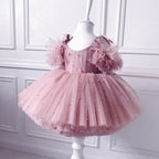 Bonito vestido de primera comunión para niñas, vestido de princesa para fiesta de cumpleaños infantil. 