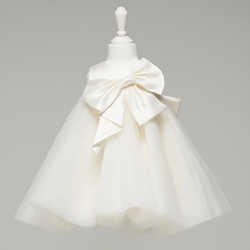 Vestido de comunión para niña, vestido de princesa con lazo 