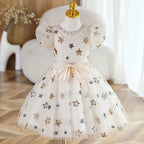 Niedliches Paillettenkleid für Babys und Kleinkinder, ideal für Festlichkeiten, Erstkommunion und als Prinzessinnenkleid 