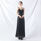 Popular A-shaped pendulum dress can be worn daily sequined long dress