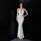 Sequins Party Dress Long Banquet Slim Fit Fishtail Elegant Celebrity Party Annual Meeting Host