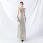 Popular A-shaped pendulum dress can be worn daily sequined long dress