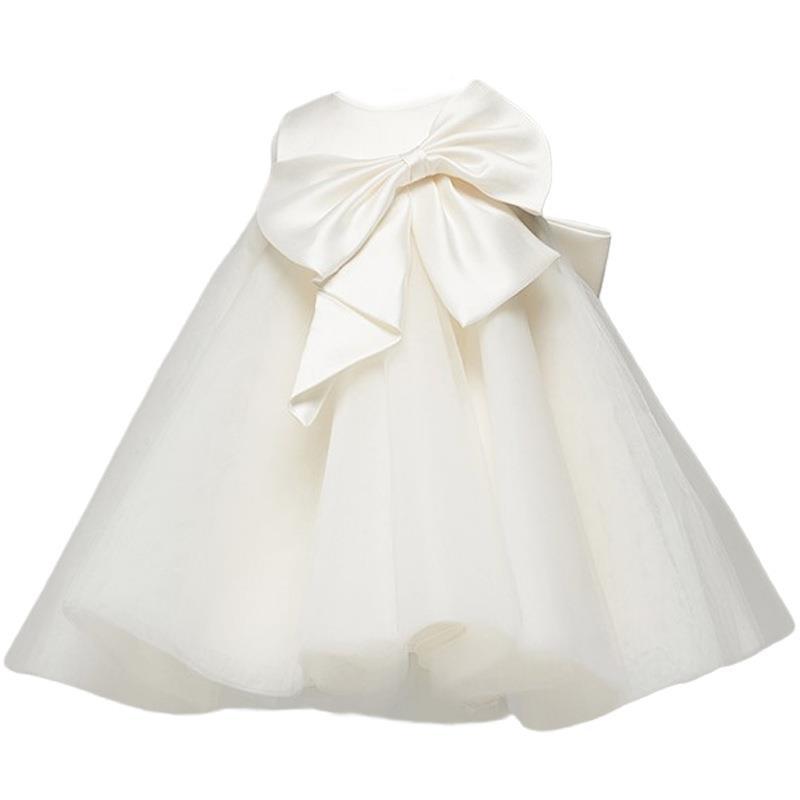 Vestido de comunión para niña, vestido de princesa con lazo 
