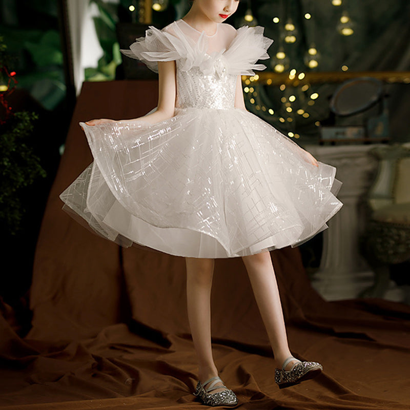 Ballkleider für Kleinkinder, Mädchen, elegant, festlich, Pailletten, Prinzessinnenkleid 