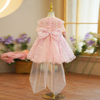 Kleinkind-Abendkleid, formelles Kommunionskleid für Mädchen, Sommerkleid mit Pailletten, Prinzessinnenkleid 