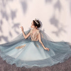 Prinzessinnenkleid für Babys und Kleinkinder, Vintage-Paillettenkleid, bauschig, festlich, Kommunionskleid 