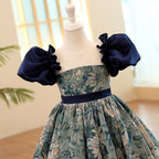 Kommunionkleid für Kleinkinder, Mädchen, Sommerkleid mit Blumenmuster, festliches Prinzessinnenkleid 