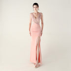 New beaded hot diamond craft slim evening dress, banquet wedding officiant
