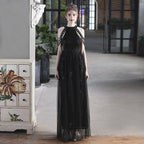 Bead mesh toast dress bride long thank you banquet chest wrap big pendulum wedding car model exhibition dress