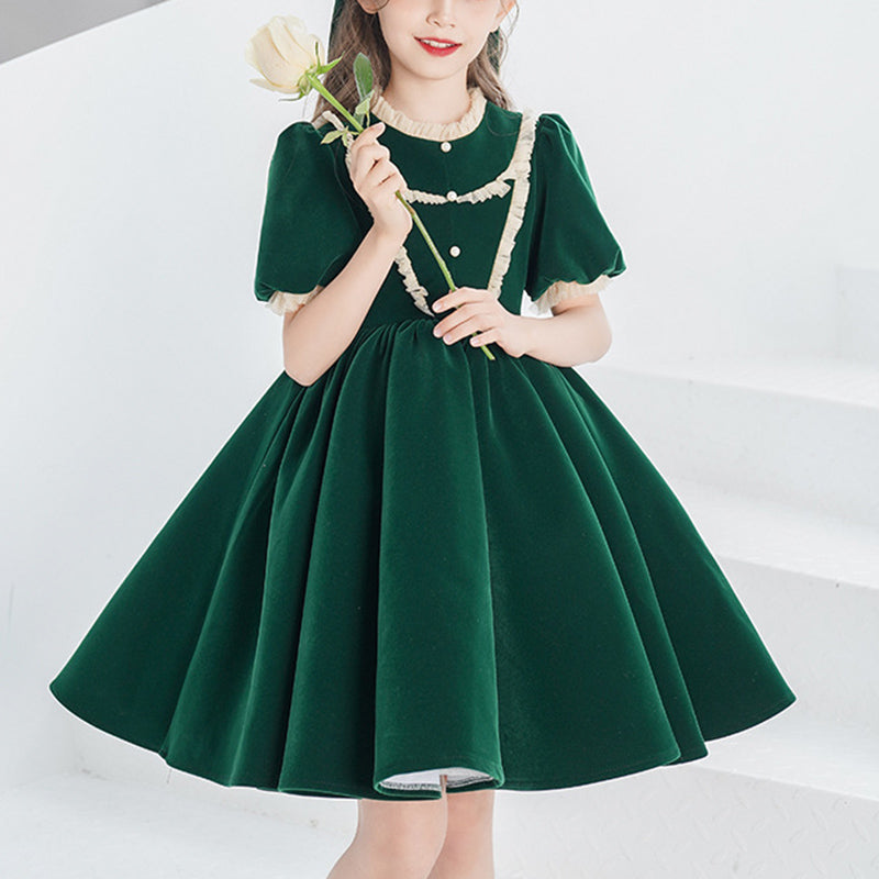 Vestido de niña pequeña elegante de satén princesa fiesta formal comunión desfile vestido 