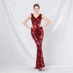 New design foreign trade spot Symphony bead long evening dress