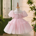Vestido elegante de primera comunión para niña, vestido de fiesta para niña pequeña 