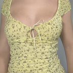 Vintage Floral Mesh Sexy Blouse