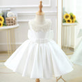 Kommunionkleid für Kleinkinder, Prinzessinnenkleid für Mädchen, weißes Blumenmädchenkleid mit Perlenkragen 